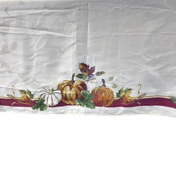 Fall Tablecloth Pumpkin‎ Leaves Border Thanksgiving 59 x 84 Rectangle Autumn - Picture 4 of 8
